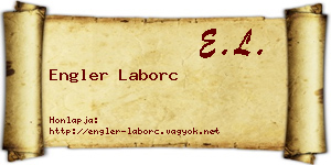 Engler Laborc névjegykártya